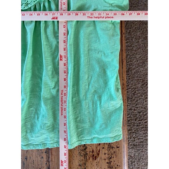 Woman Within Womens Mint Green Cotton Top 26/28 Crochet Neckline 100% cotton - Picture 7 of 7